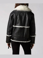Aviator Black And White Shearling Jacket