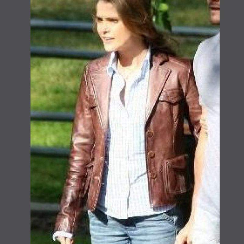 Bedtime Stories Keri Russell Brown Leather Jacket