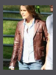 Bedtime Stories Keri Russell Brown Leather Jacket
