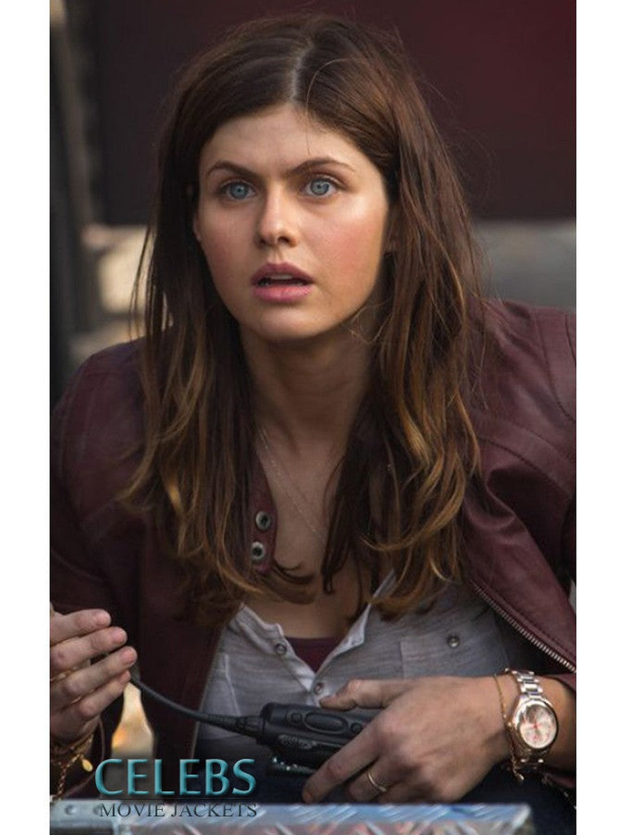 San Andreas Blake (Alexandra Daddario) Red Leather Jacket