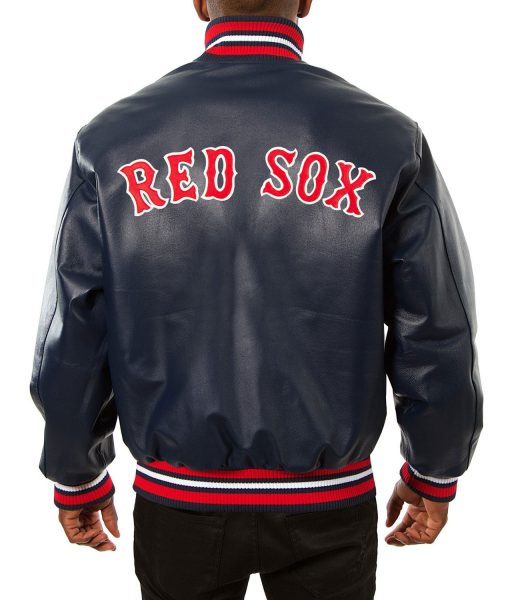 Boston Red Sox Varsity Navy Blue Leather Jacket