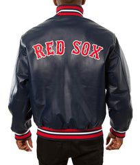 Boston Red Sox Varsity Navy Blue Leather Jacket