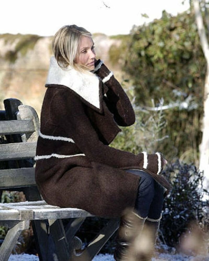 Cameron Diaz Street Style Wool Trench Coat