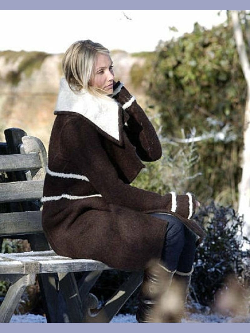 Cameron Diaz Street Style Wool Trench Coat