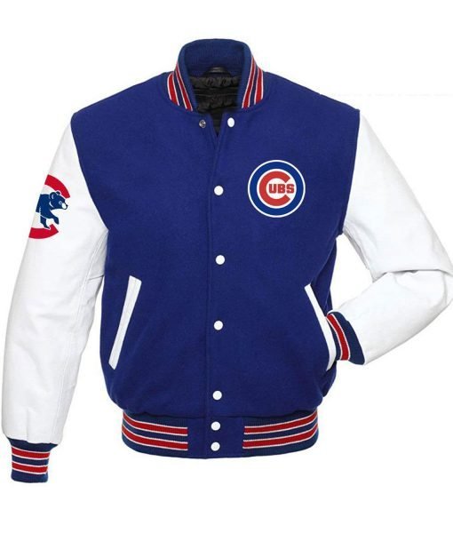 Chicago Cubs Blue and White Varsity Jacket