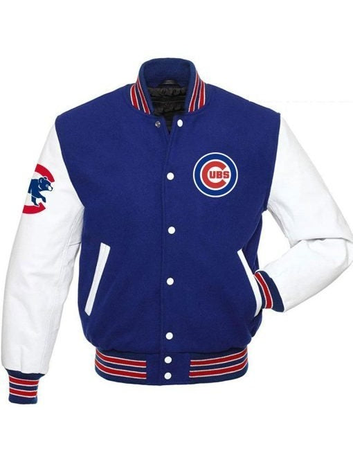 Chicago Cubs Blue and White Varsity Jacket
