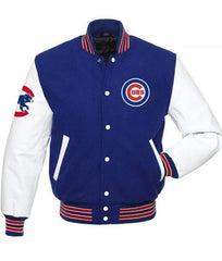 Chicago Cubs Blue and White Varsity Jacket