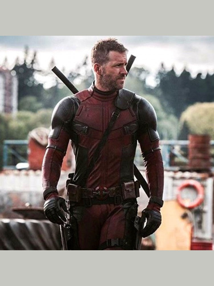 Ryan Reynolds Deadpool 2 Motorcycle Red and Black Jacket
