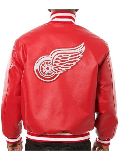 Detroit Red Wings Varsity Full Leather Jacket
