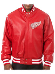 Detroit Red Wings Varsity Full Leather Jacket