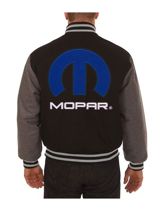 Dodge Mopar Black and Grey Varsity Wool Jacket