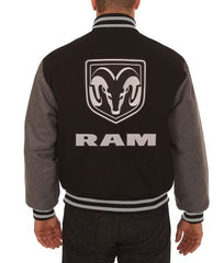 Dodge Ram Varsity Black and Grey Wool Jacket