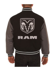 Dodge Ram Varsity Black and Grey Wool Jacket