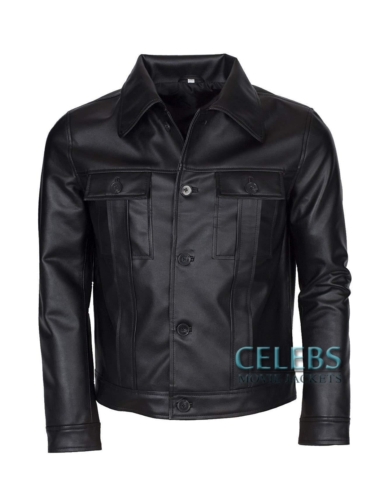 King Of Rock Elvis Presley Black Leather Jacket