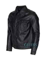 King Of Rock Elvis Presley Black Leather Jacket