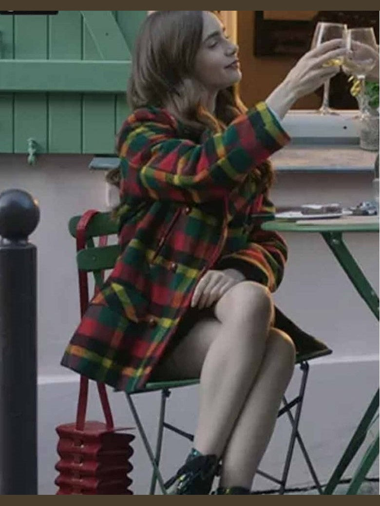 Emily In Paris Emily Cooper Checked Coat