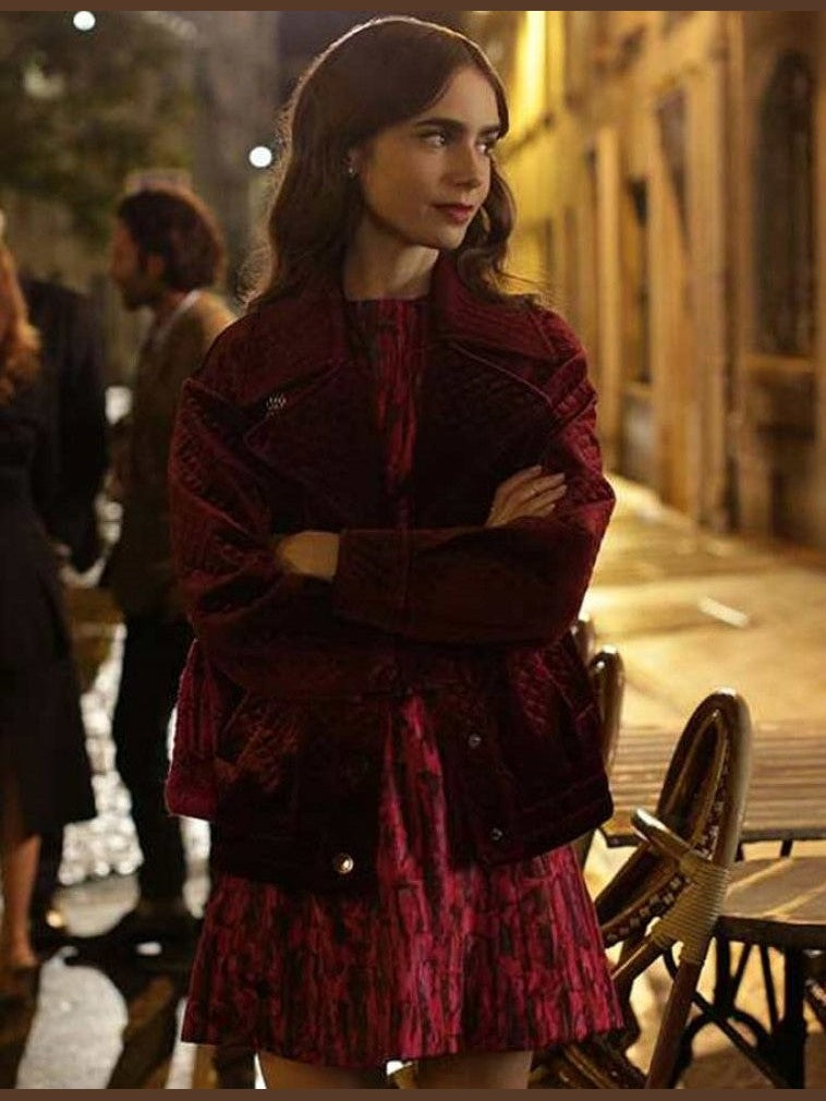 Emily In Paris Lily Collins Velvet Jacket
