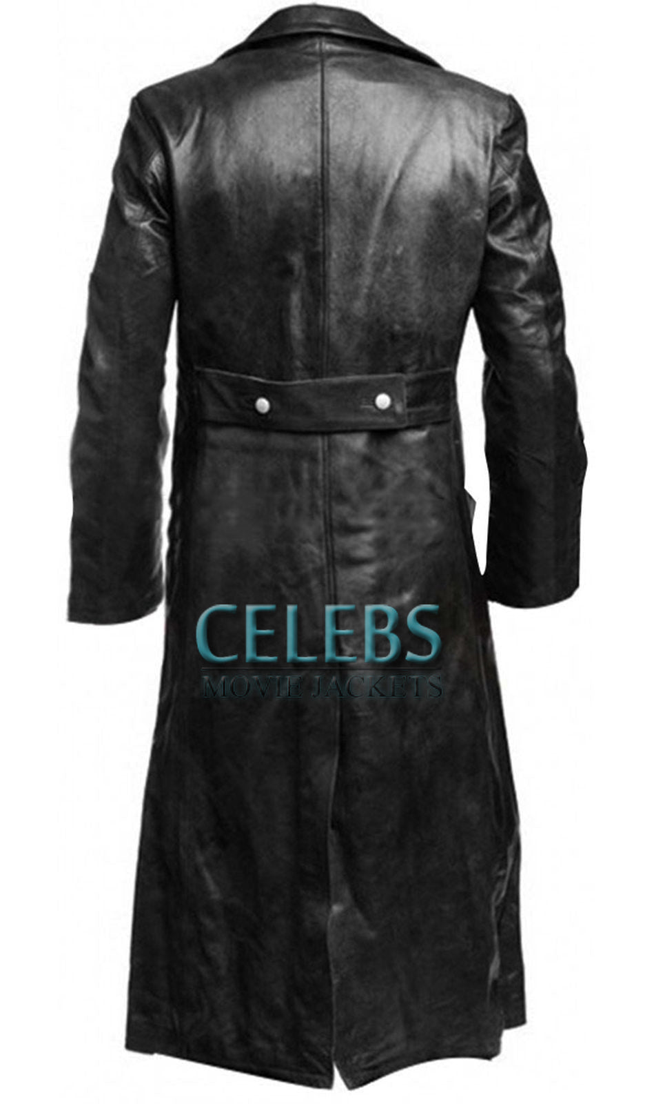 WW2 German Gestapo Black Trench Leather Coat