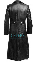 WW2 German Gestapo Black Trench Leather Coat