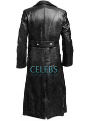 WW2 German Gestapo Black Trench Leather Coat