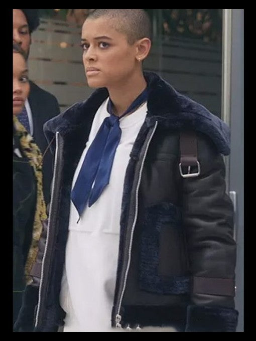 Gossip Girl Julien Calloway Fur Trim Leather Jacket