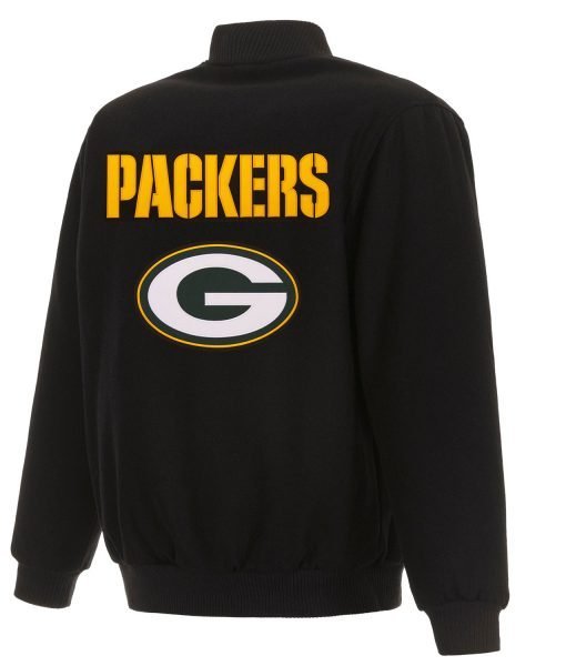 Green Bay Packers Varsity Black Wool Jacket