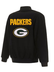 Green Bay Packers Varsity Black Wool Jacket