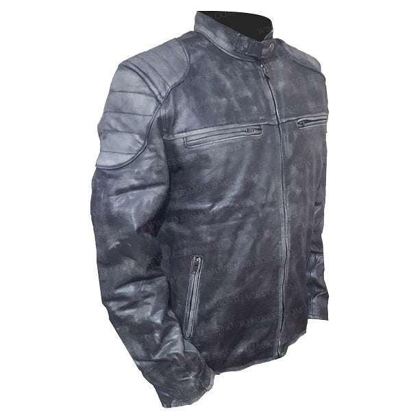 Men’s Cafe Racer Hooligan Leather Biker Jacket