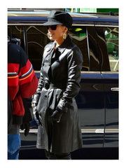 Jennifer Lopez Hustlers Leather Trench Coat
