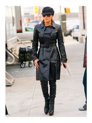 Jennifer Lopez Hustlers Leather Trench Coat