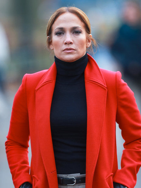 Second Act Jennifer Lopez Red Coat
