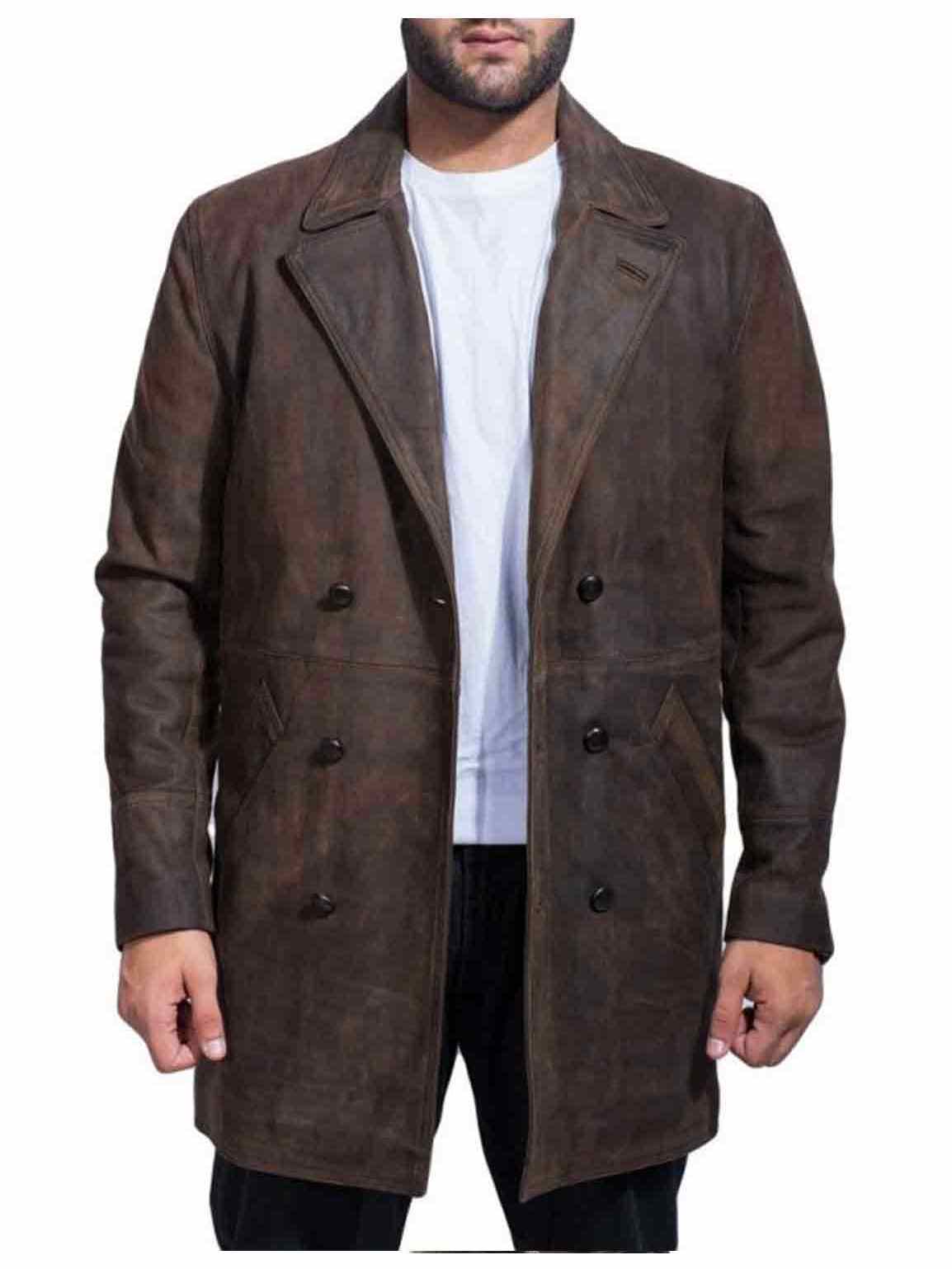 John Hurt War Doctor Who Brown Leather Coat