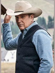 Yellowstone John Dutton Grey Wool Vest