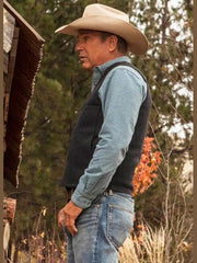 Yellowstone John Dutton Grey Wool Vest