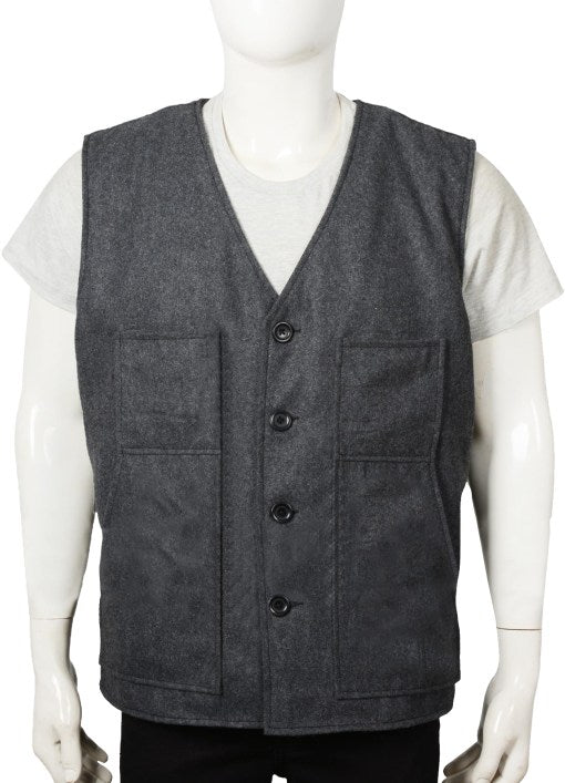 Yellowstone John Dutton Grey Wool Vest
