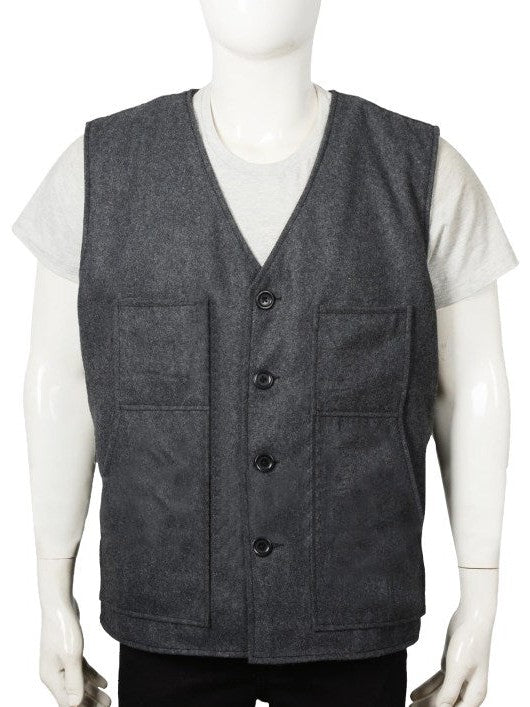 Yellowstone John Dutton Grey Wool Vest