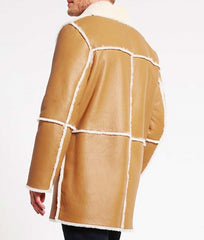 Mens Brown Shearling Leather Coat