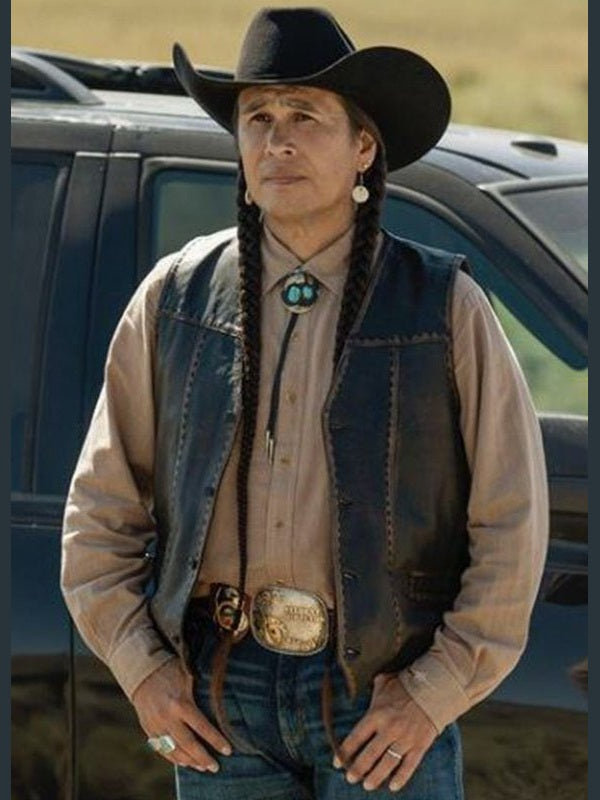 Mo Brings Plenty Yellowstone Leather Vest