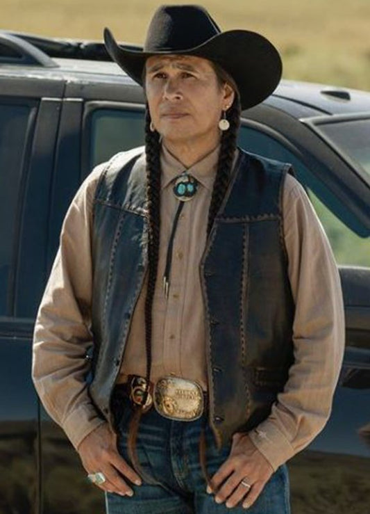 Mo Brings Plenty Yellowstone Leather Vest