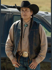 Mo Brings Plenty Yellowstone Leather Vest