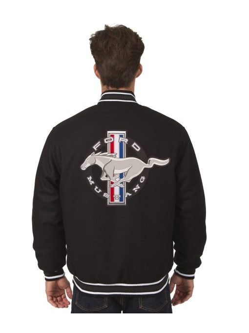 Mustang Black Wool Varsity Jacket