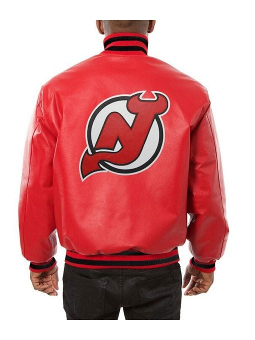 New Jersey Devils Varsity Leather Jacket