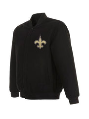 New Orleans Saints Varsity Black Wool Jacket