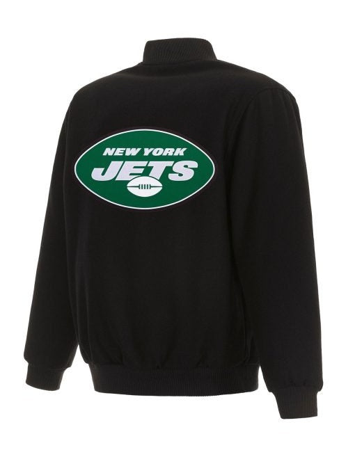 New York Jets Varsity Black Wool Jacket