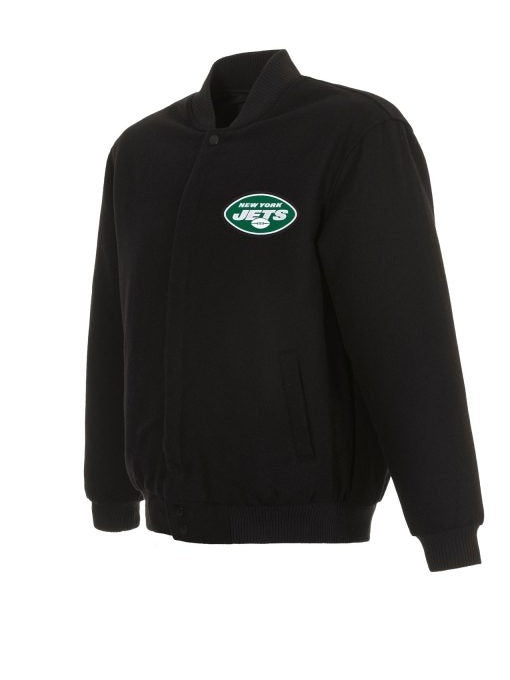 New York Jets Varsity Black Wool Jacket