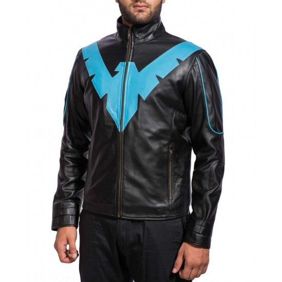 Dick Grayson Arkham Knight Nightwing Leather Jacket