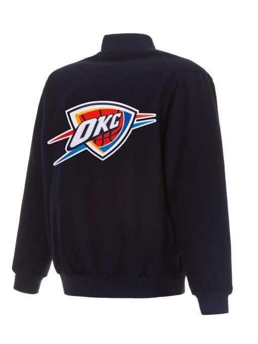 Oklahoma City Thunder Varsity Navy Blue Wool Jacket