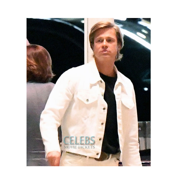 Once Upon A Time In Hollywood Brad Pitt White Jacket