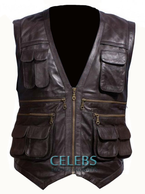Chris Pratt Leather Vest From Jurassic World