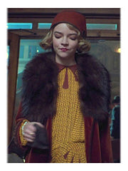 Anya Taylor-Joy Peaky Blinders S05 Fur Collar Red Coat